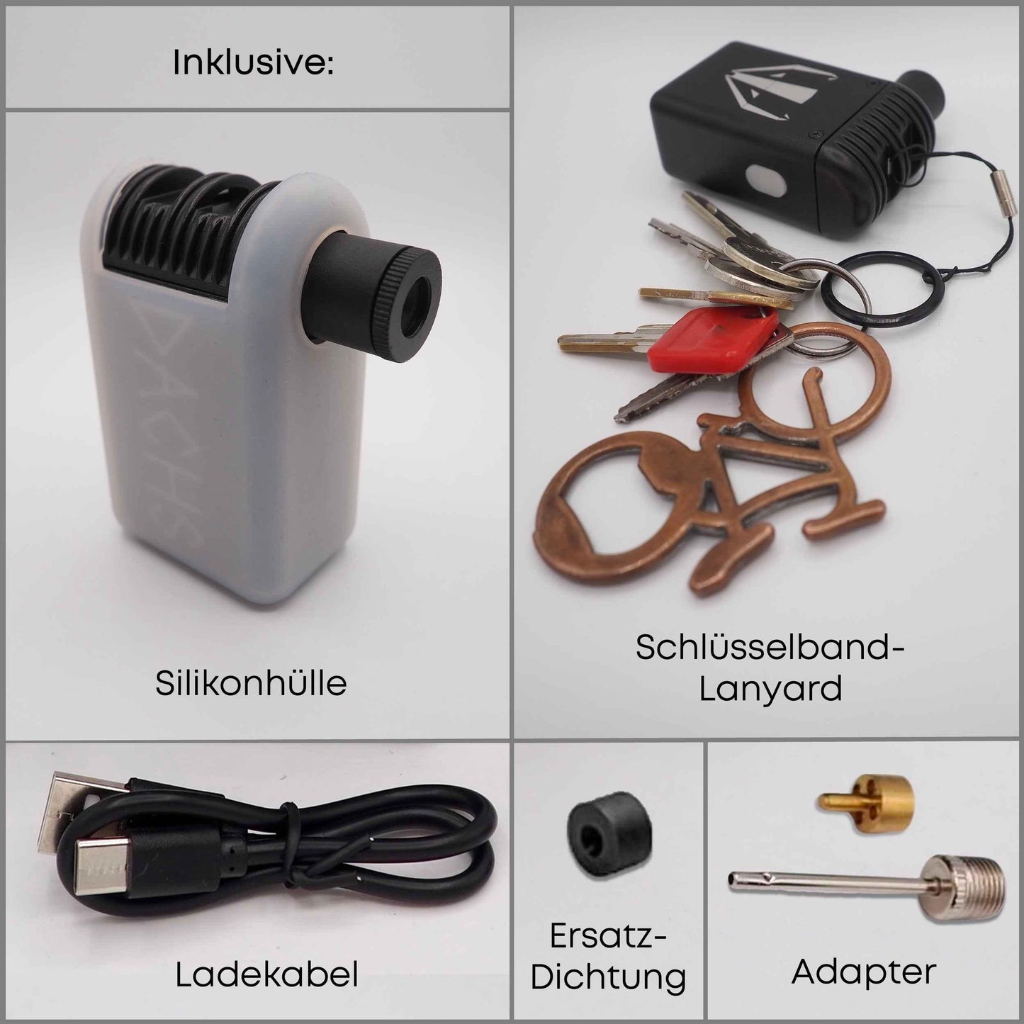 DACHS ePumpe - elektrische Mini-Fahrradpumpe DACHS Rennradfahren - Radsport