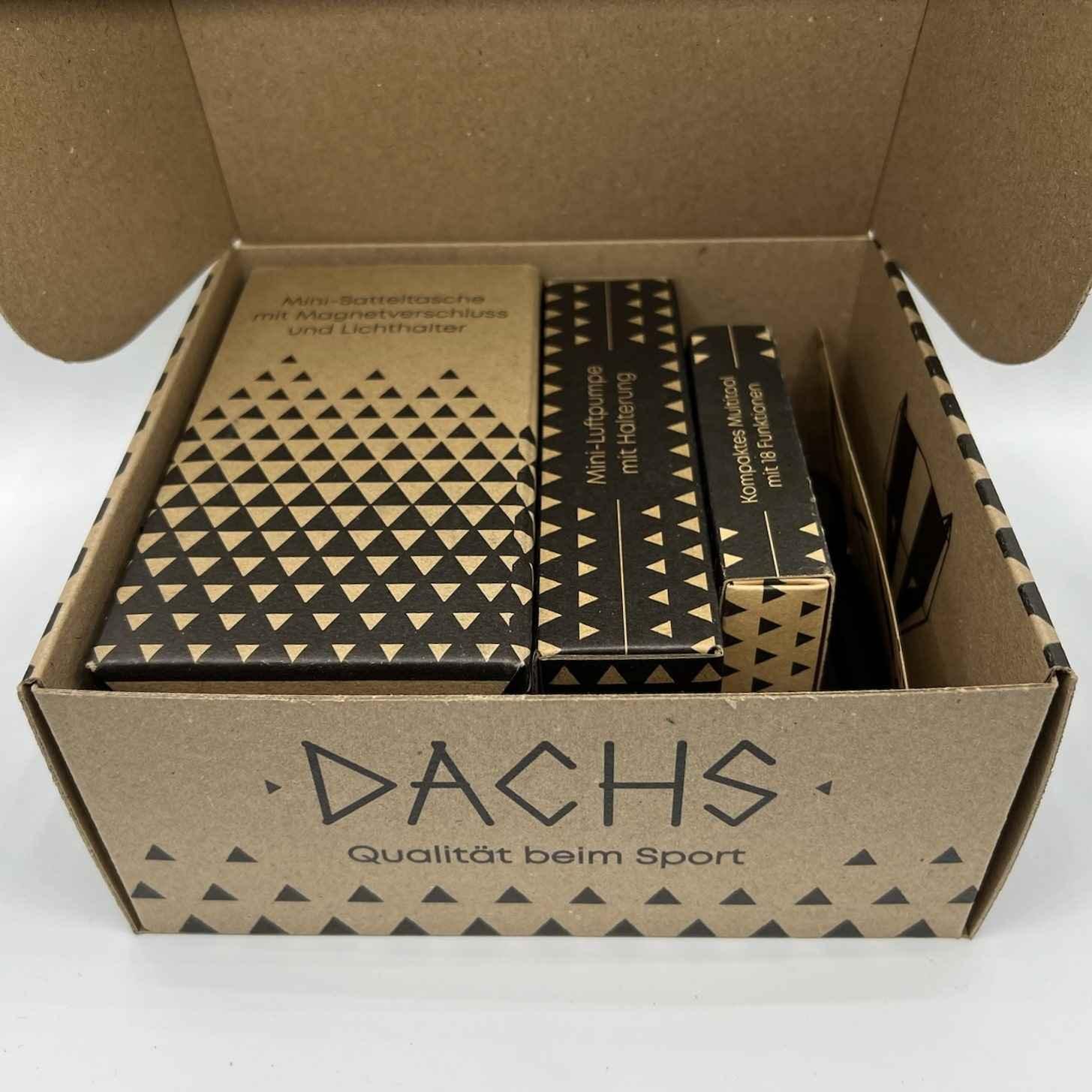 DACHS Ausrüstungsset - Geschenkbox für Radsportbegeisterte DACHS Rennradfahren - Radsport