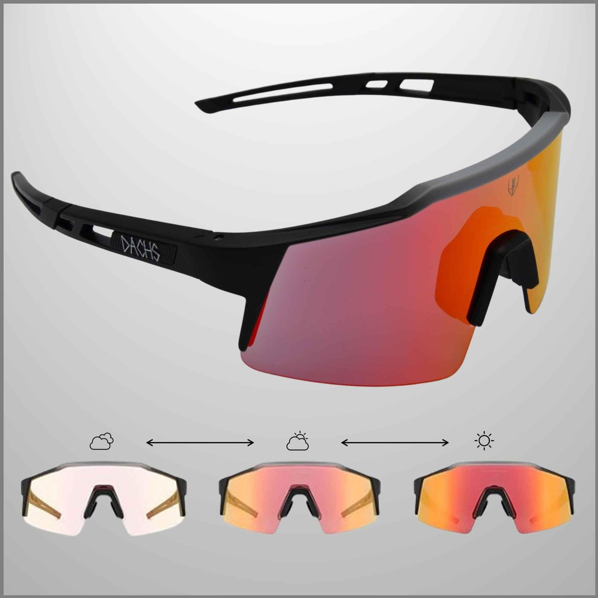 Gafas de ciclismo fotocromáticas unisex DACHS UV400 – rojas o azules
