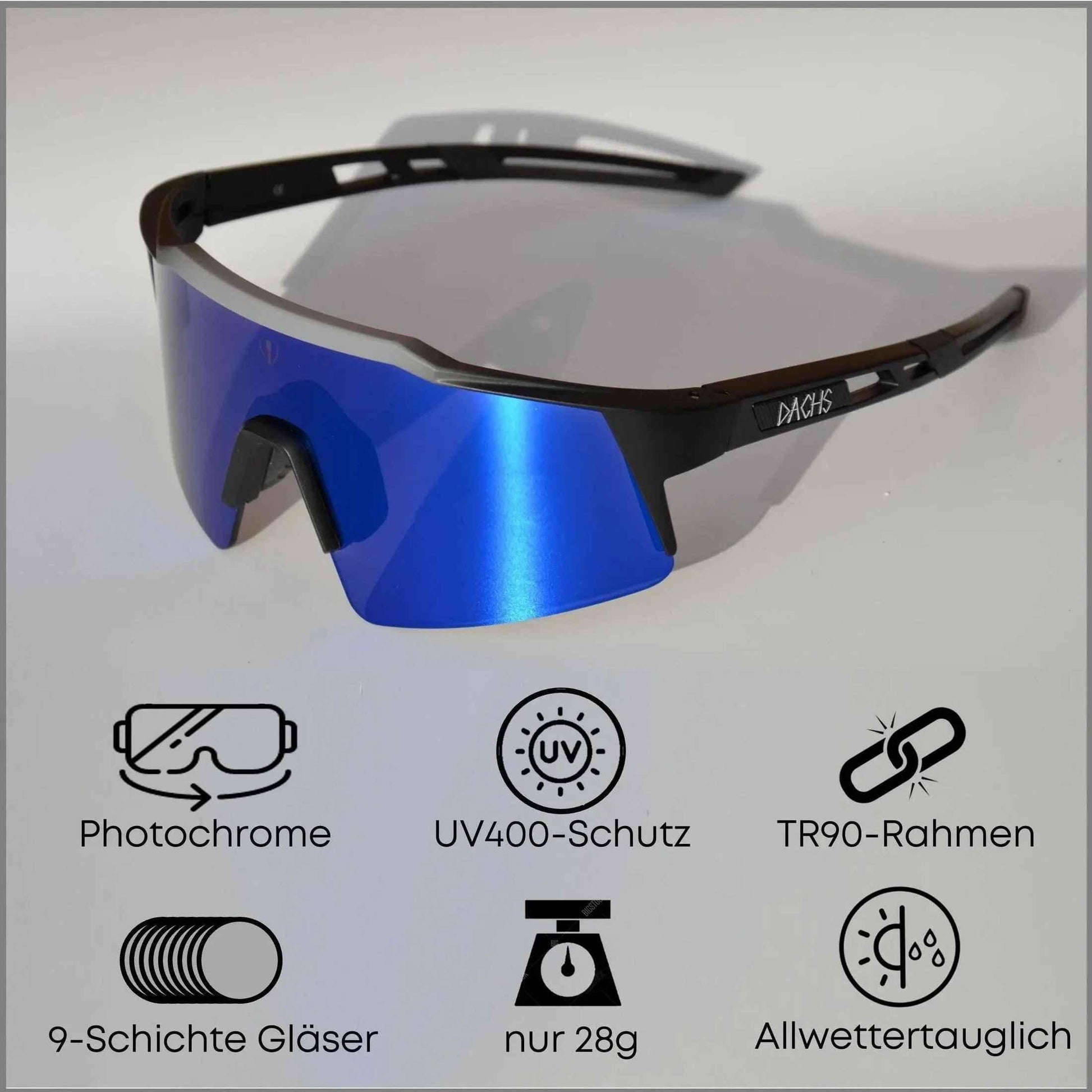 Gafas de ciclismo fotocromáticas unisex DACHS UV400 – rojas o azules