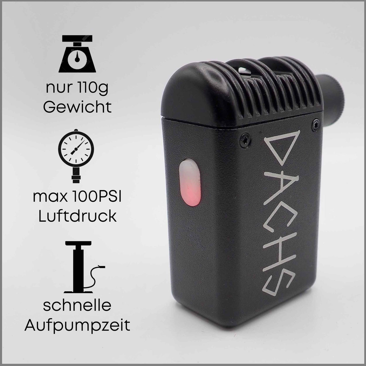 DACHS ePumpe - elektrische Mini-Fahrradpumpe DACHS Rennradfahren - Radsport