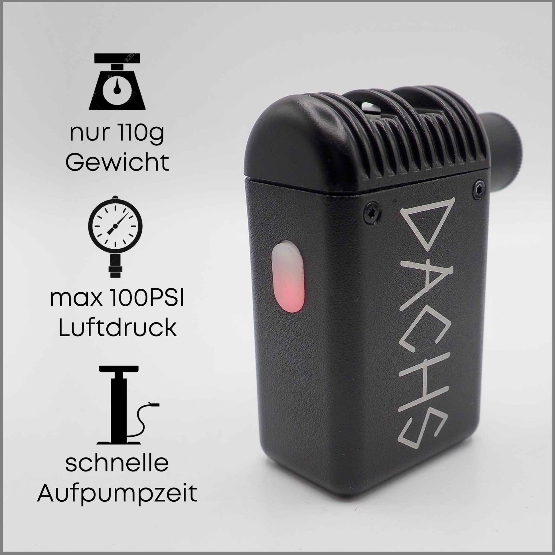 DACHS ePumpe - elektrische Mini-Fahrradpumpe DACHS Rennradfahren - Radsport