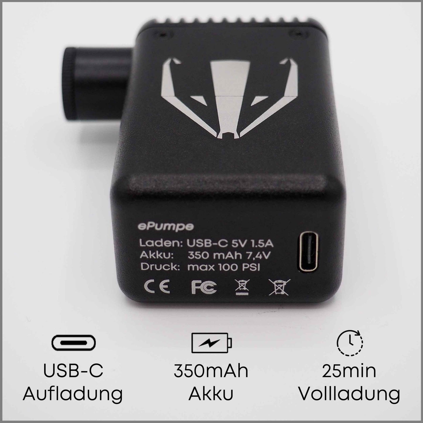 DACHS ePumpe - elektrische Mini-Fahrradpumpe DACHS Rennradfahren - Radsport