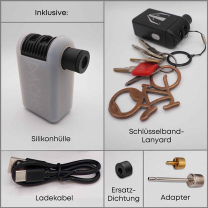 DACHS ePumpe - elektrische Mini-Fahrradpumpe DACHS Rennradfahren - Radsport
