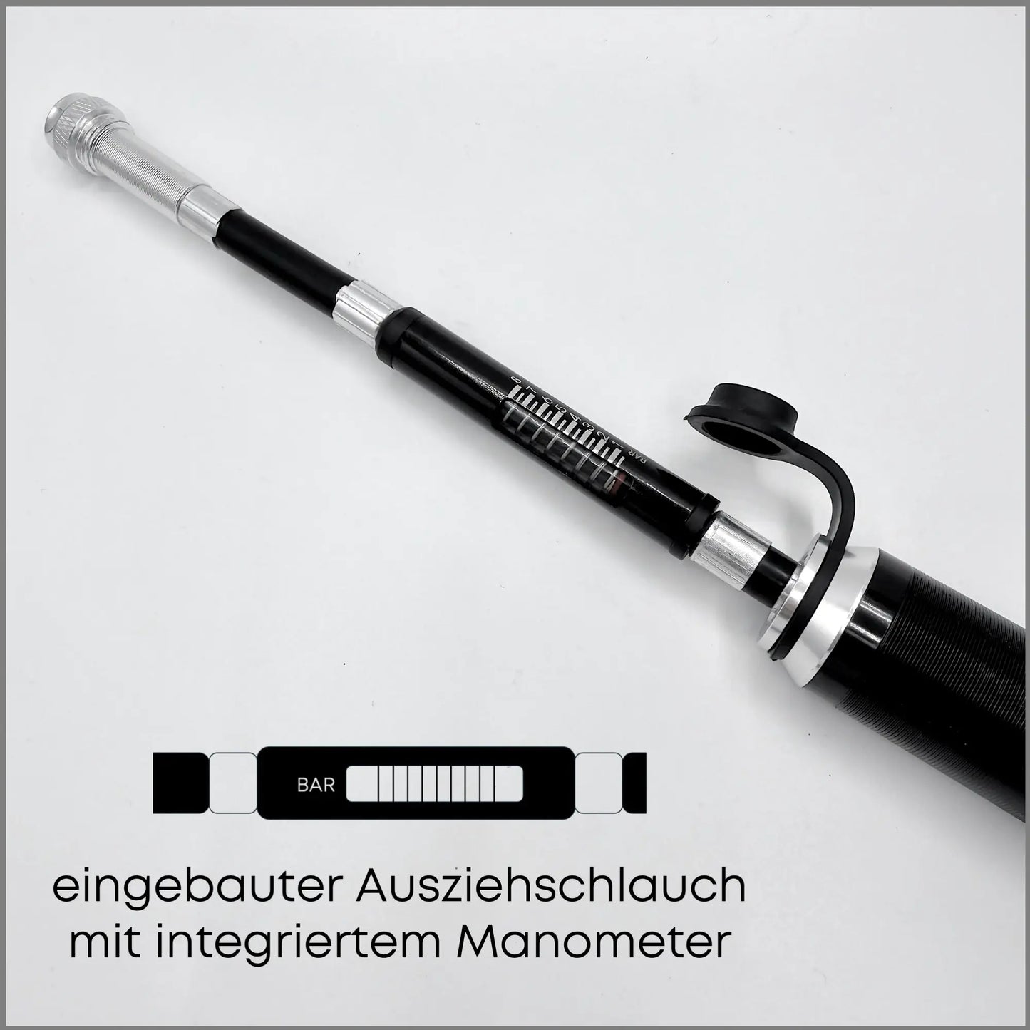 DACHS Gravel Pump with Manometer - Compact Bike Pump with Gauge DACHS Road-cycling - Radsport
