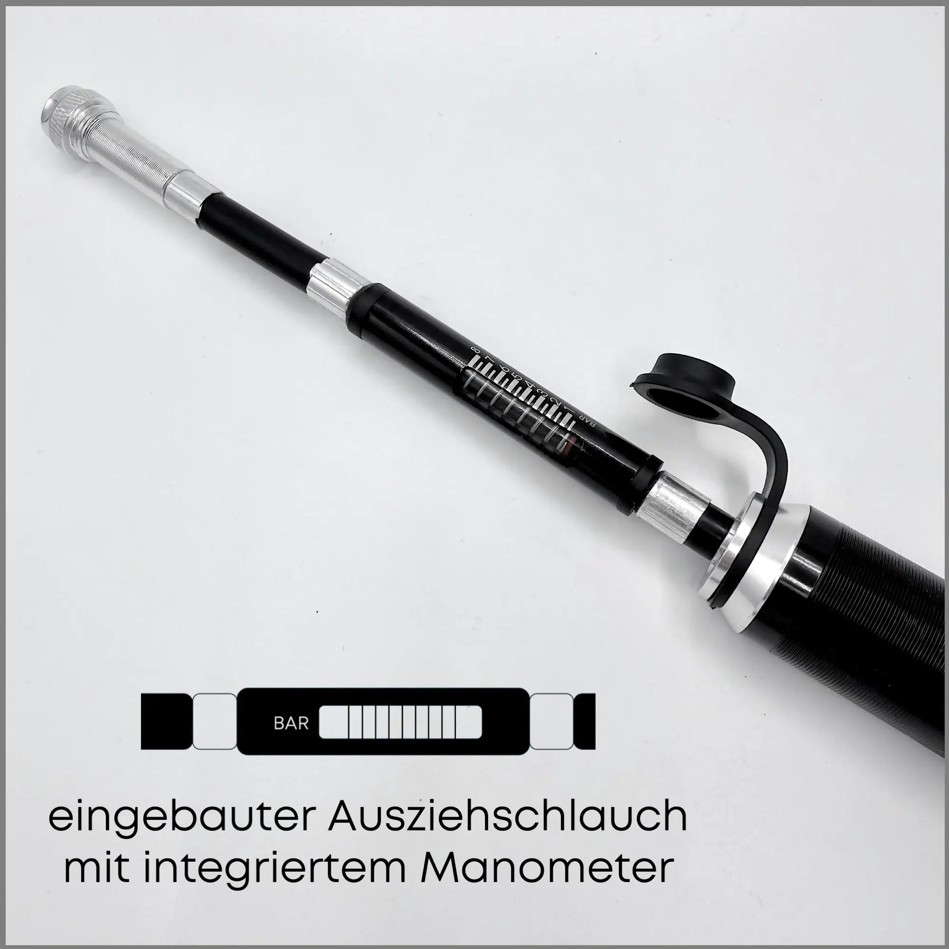 DACHS Gravel Pump with Manometer - Compact Bike Pump with Gauge DACHS Road-cycling - Radsport