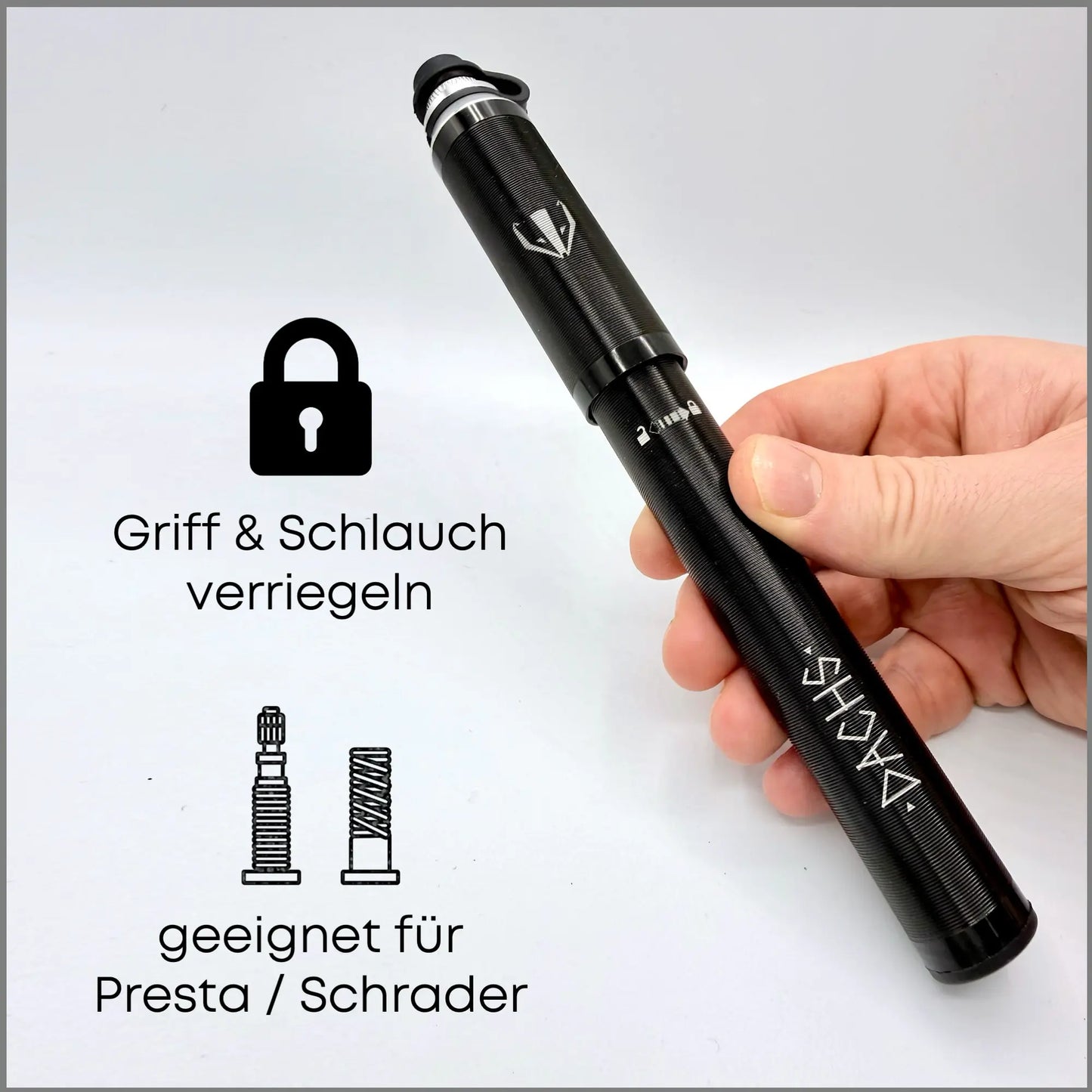 DACHS Gravel Pump with Manometer - Compact Bike Pump with Gauge DACHS Road-cycling - Radsport