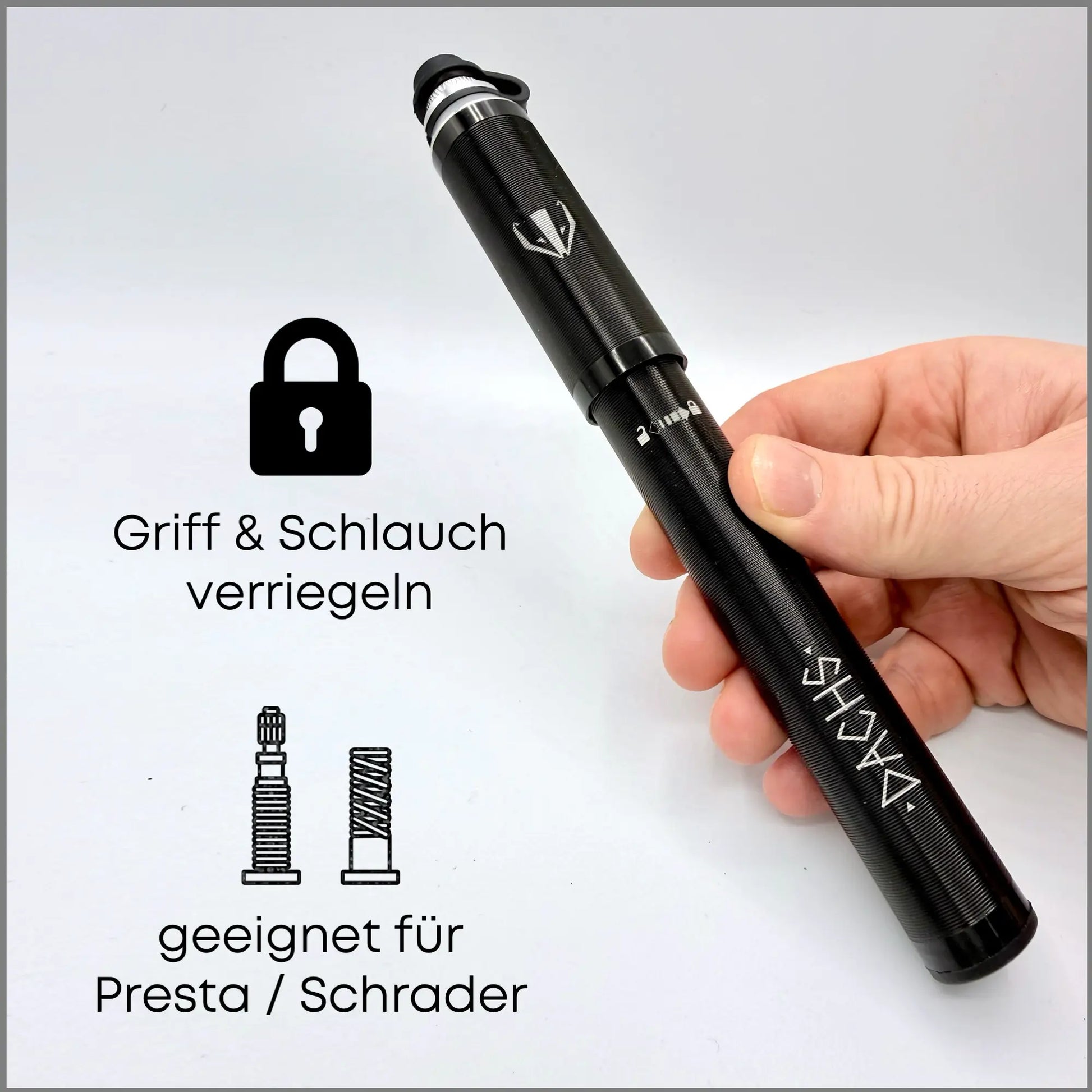 DACHS Gravel Pump with Manometer - Compact Bike Pump with Gauge DACHS Road-cycling - Radsport