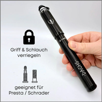 DACHS Gravel Pump with Manometer - Compact Bike Pump with Gauge DACHS Road-cycling - Radsport