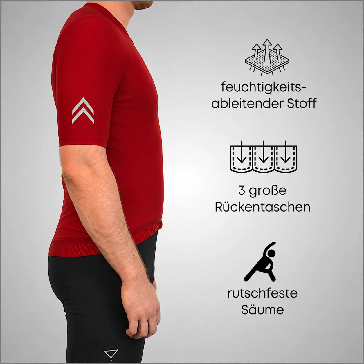 DACHS Cycling Jersey (Mens) - Short Sleeve - Red DACHS Road-cycling - Radsport