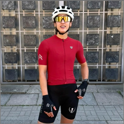 DACHS Cycling Jersey (Womens) - Short Sleeve - Red DACHS Road-cycling - Radsport