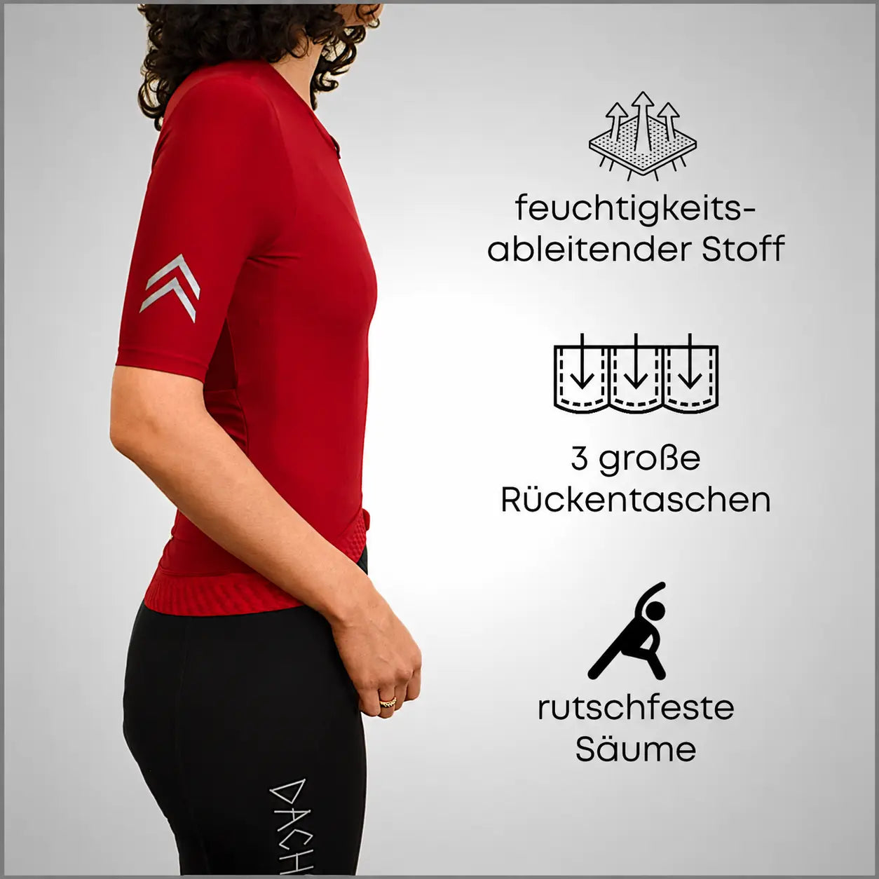 DACHS Cycling Jersey (Womens) - Short Sleeve - Red DACHS Road-cycling - Radsport
